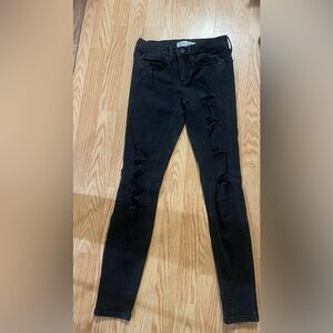 Ripped Black skinny jeans size 1 flex strech